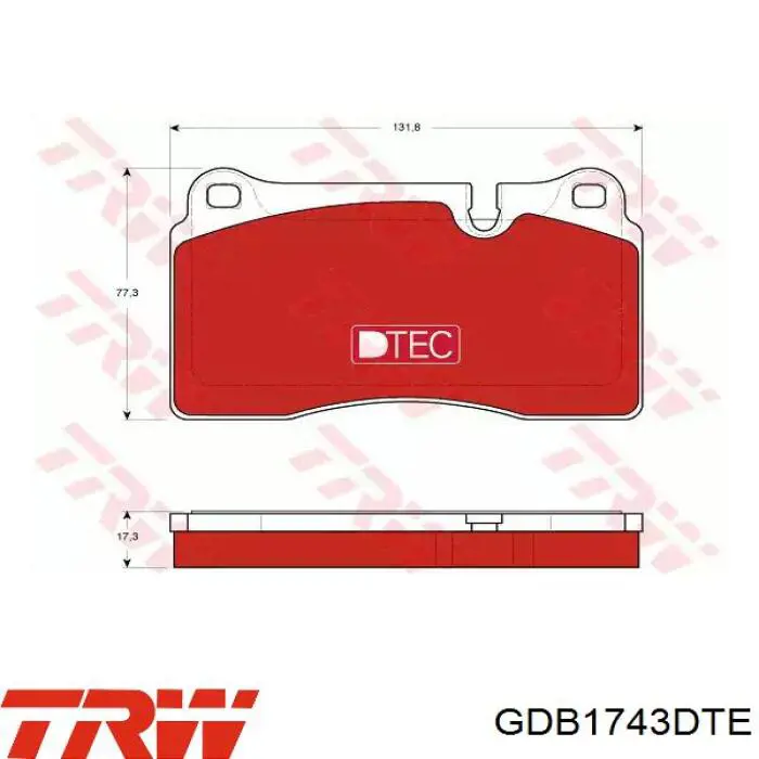 GDB1743DTE TRW pastillas de freno delanteras