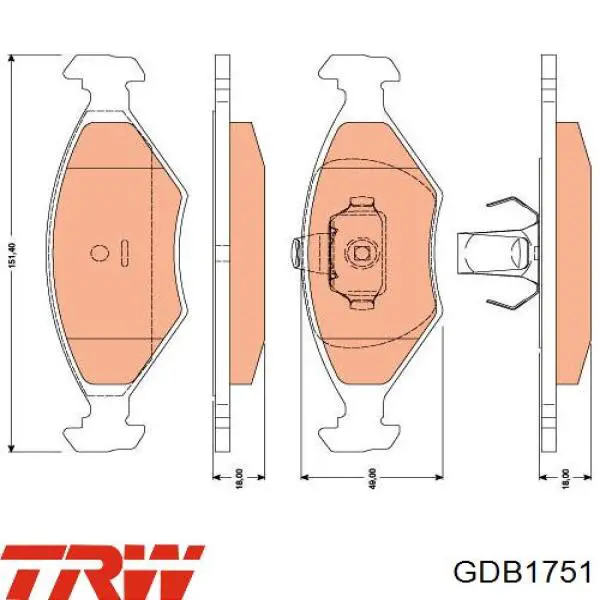 GDB1751 TRW pastillas de freno delanteras