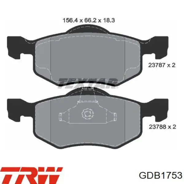 GDB1753 TRW pastillas de freno delanteras