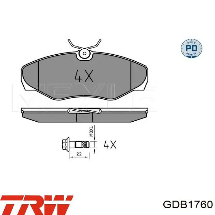 GDB1760 TRW pastillas de freno delanteras