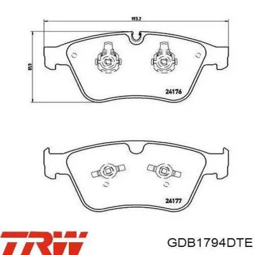 GDB1794DTE TRW pastillas de freno delanteras