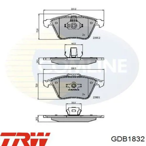 GDB1832 TRW pastillas de freno delanteras