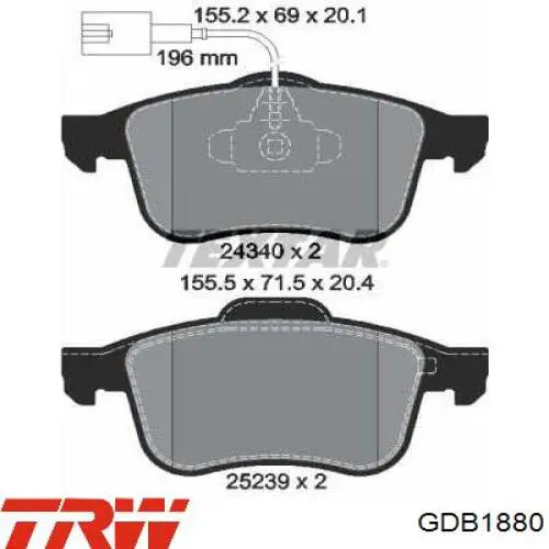  Pastillas de freno delanteras para Alfa Romeo Giulietta 940