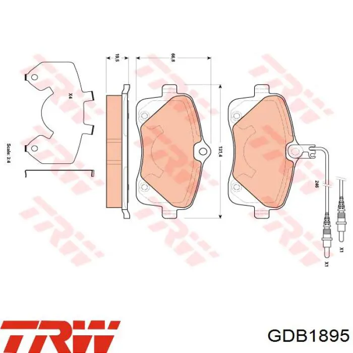 GDB1895 TRW pastillas de freno delanteras