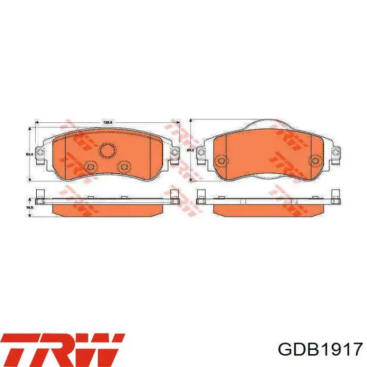 GDB1917 TRW pastillas de freno delanteras