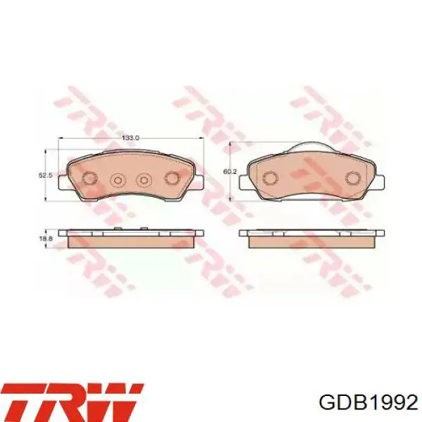 GDB1992 TRW pastillas de freno delanteras