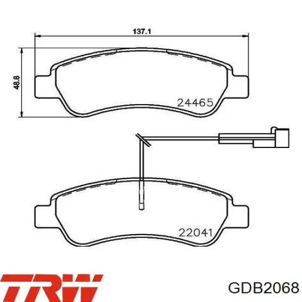 GDB2068 TRW pastillas de freno traseras