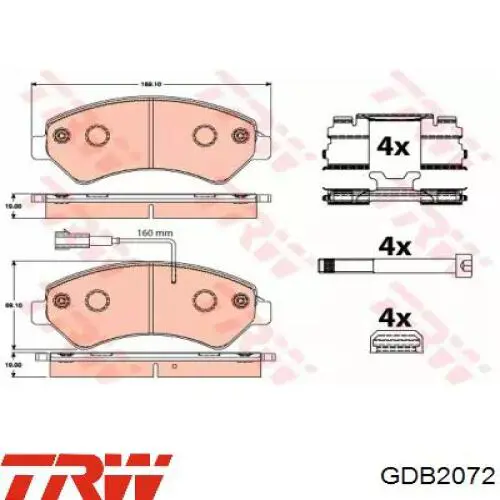 GDB2072 TRW pastillas de freno delanteras