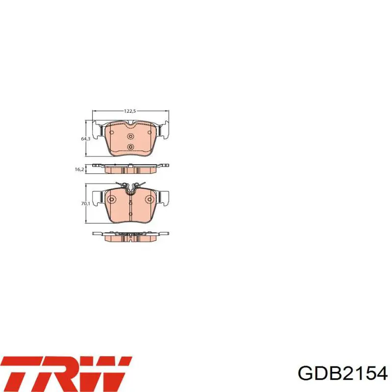 GDB2154 TRW pastillas de freno traseras