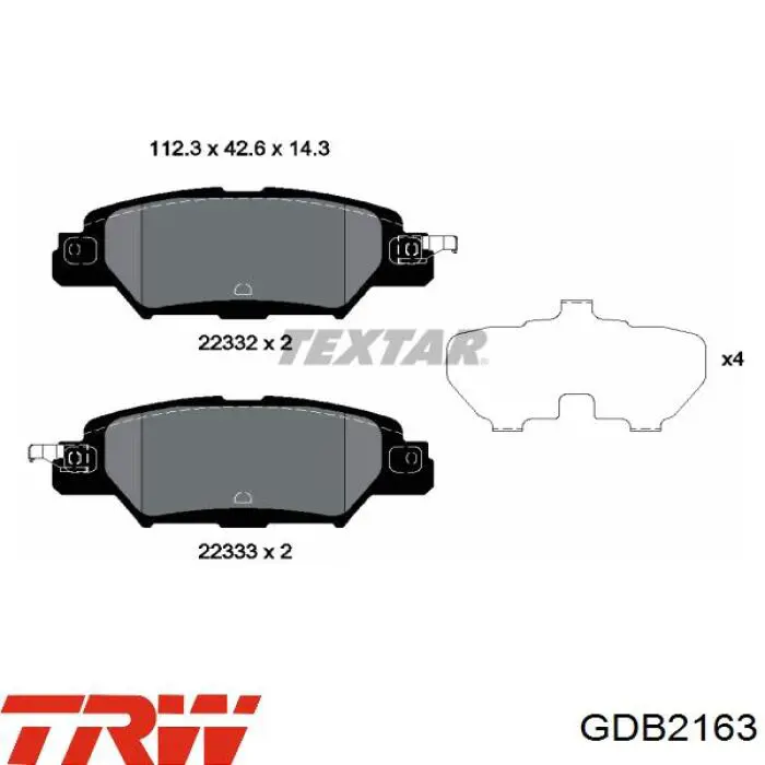 GDB2163 TRW pastillas de freno traseras