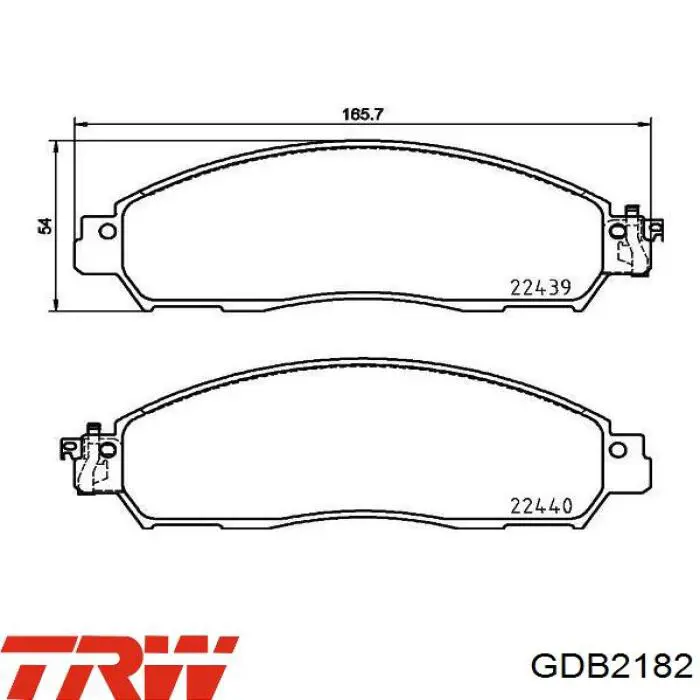 GDB2182 TRW pastillas de freno delanteras