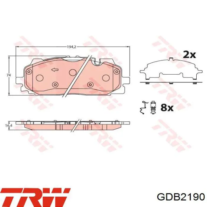 GDB2190 TRW pastillas de freno delanteras