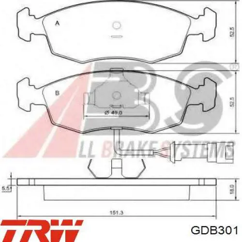 6189147 Ford pastillas de freno delanteras