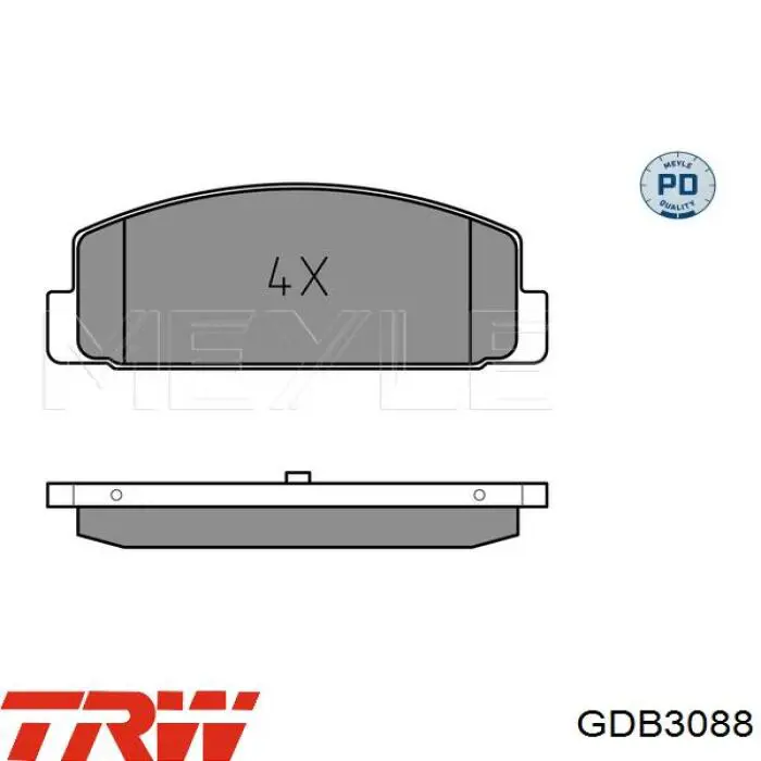 GDB3088 TRW pastillas de freno traseras