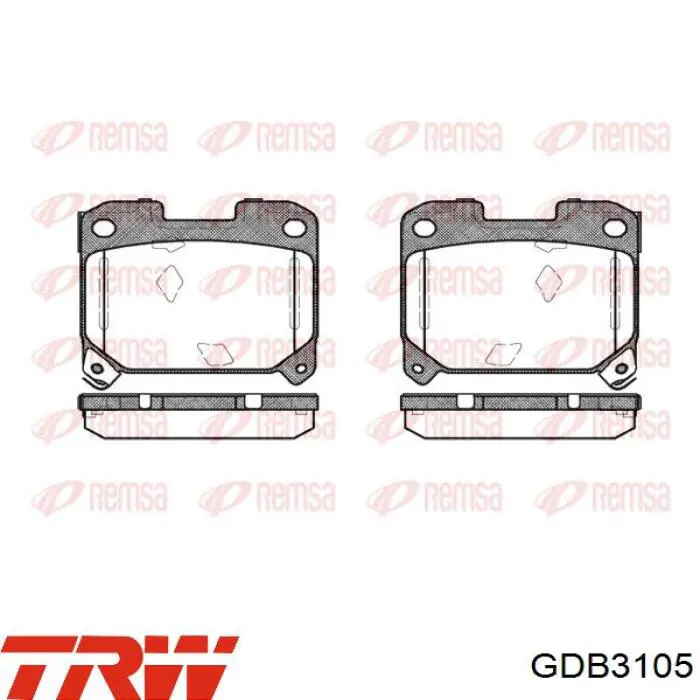 GDB3105 TRW pastillas de freno traseras