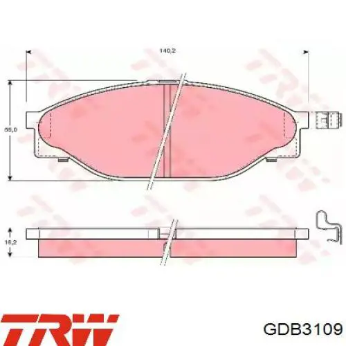 GDB3109 TRW pastillas de freno delanteras