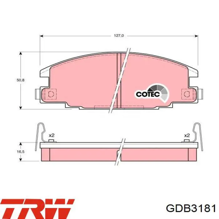 GDB3181 TRW pastillas de freno traseras