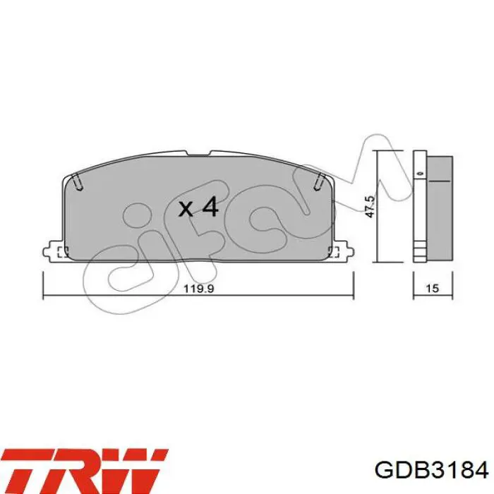 GDB3184 TRW pastillas de freno delanteras