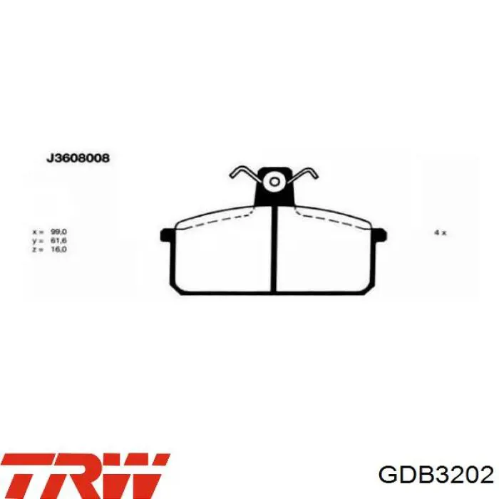 GDB3202 TRW pastillas de freno delanteras