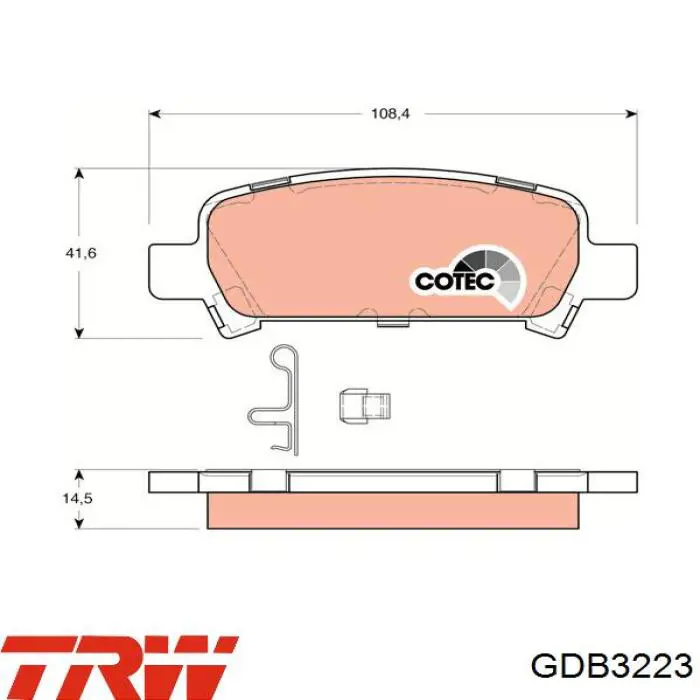 GDB3223 TRW pastillas de freno traseras