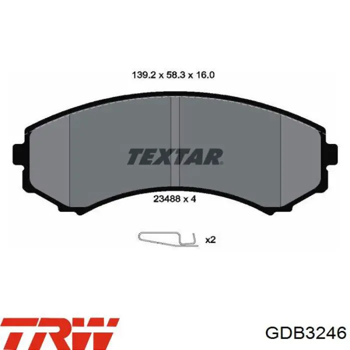 GDB3246 TRW pastillas de freno delanteras