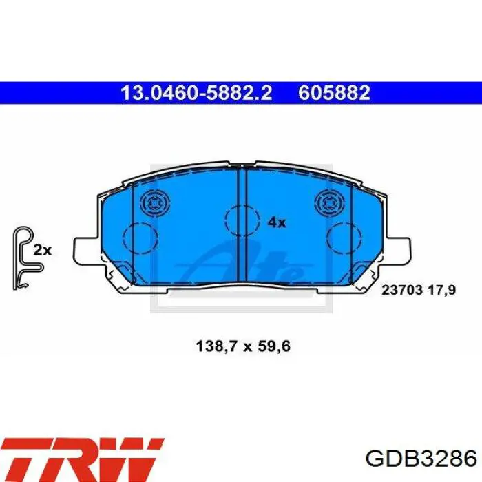 GDB3286 TRW pastillas de freno delanteras