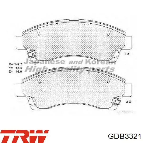 UGY93328Z Mazda pastillas de freno delanteras