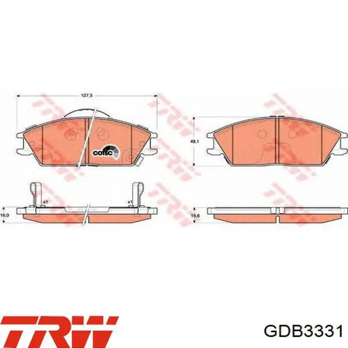 GDB3331 TRW pastillas de freno delanteras