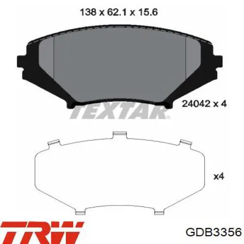 GDB3356 TRW pastillas de freno delanteras