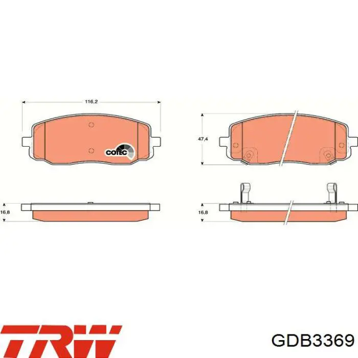 GDB3369 TRW pastillas de freno delanteras