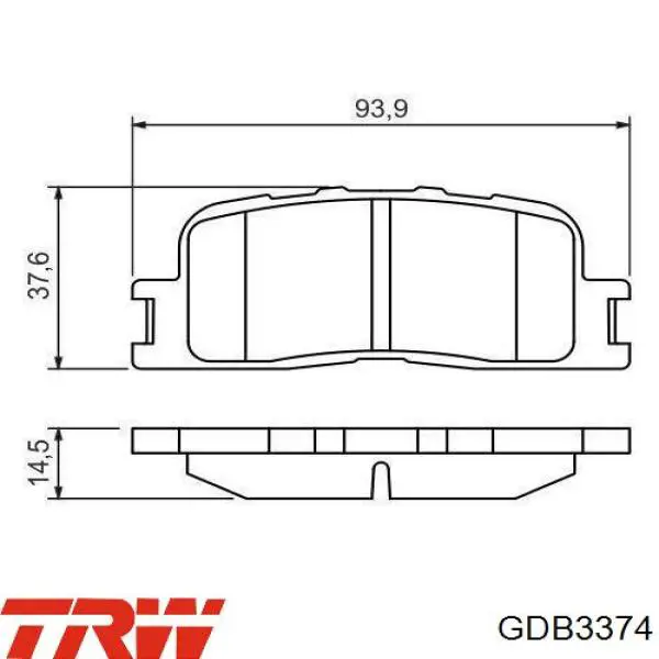 GDB3374 TRW pastillas de freno traseras