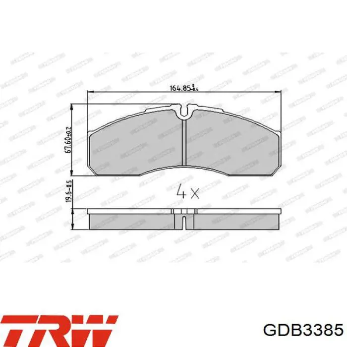 GDB3385 TRW pastillas de freno delanteras
