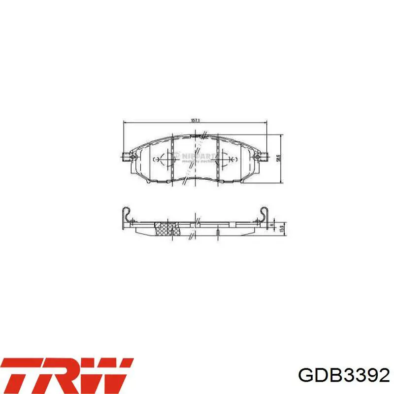 GDB3392 TRW pastillas de freno delanteras