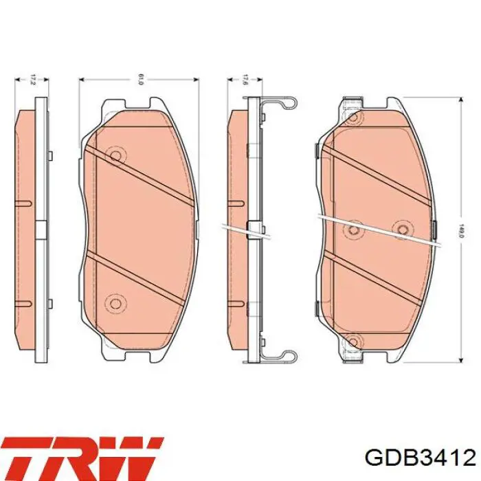GDB3412 TRW pastillas de freno delanteras