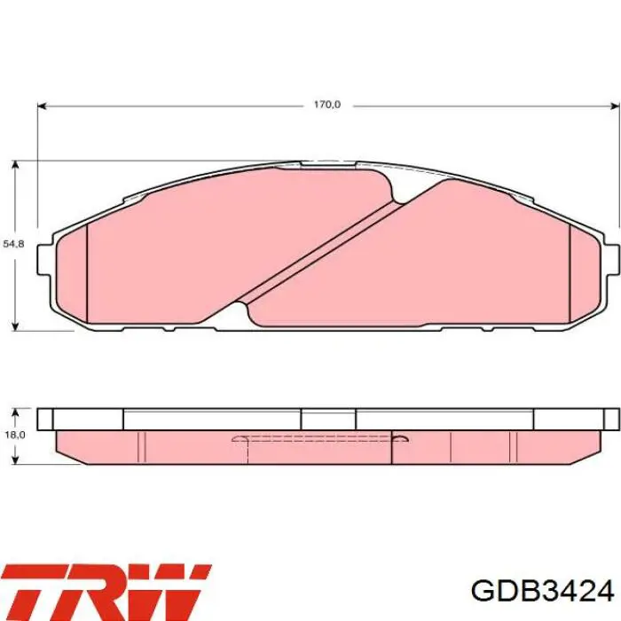 GDB3424 TRW pastillas de freno delanteras