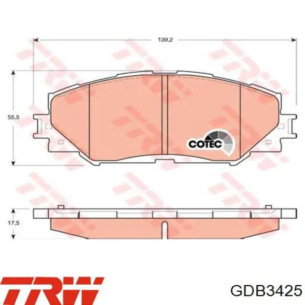 GDB3425 TRW pastillas de freno delanteras