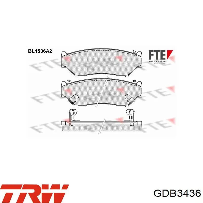 GDB3436 TRW pastillas de freno delanteras