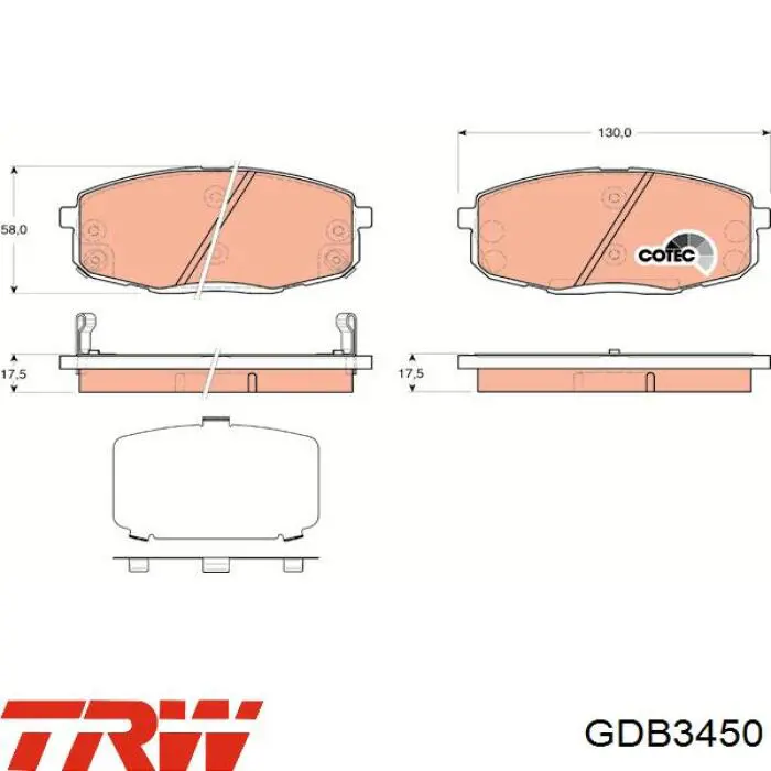 GDB3450 TRW pastillas de freno delanteras