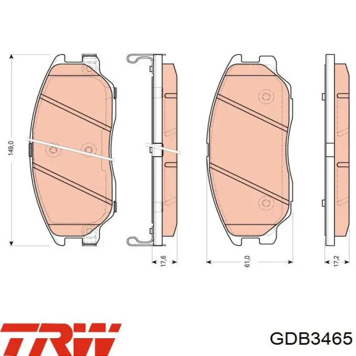 GDB3465 TRW pastillas de freno delanteras