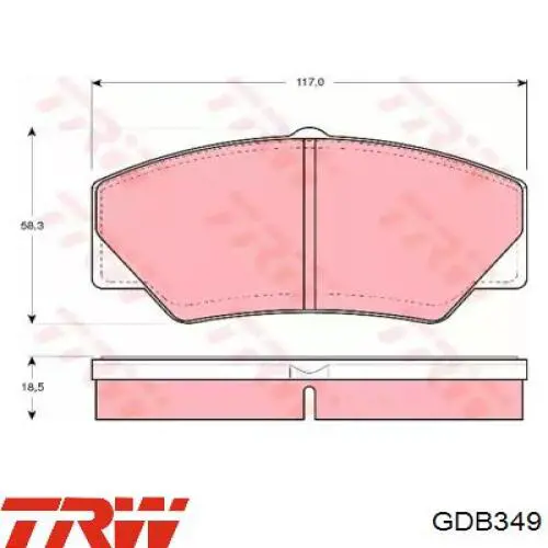 GDB349 TRW pastillas de freno delanteras