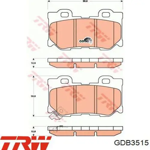 GDB3515 TRW pastillas de freno traseras