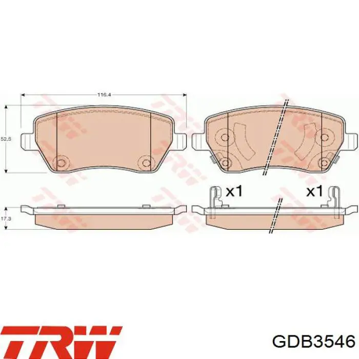 GDB3546 TRW pastillas de freno delanteras