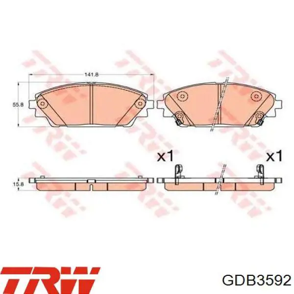 GDB3592 TRW pastillas de freno delanteras