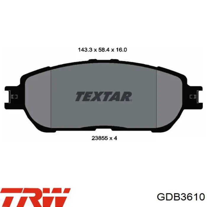 GDB3610 TRW pastillas de freno delanteras