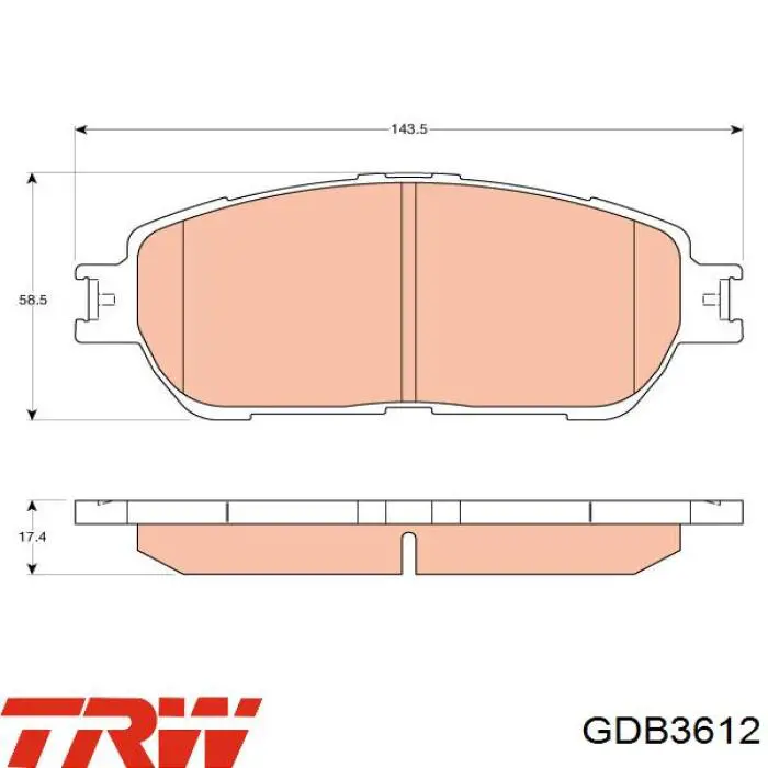 GDB3612 TRW pastillas de freno delanteras