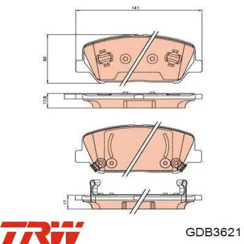 GDB3621 TRW pastillas de freno delanteras