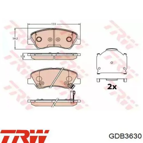 GDB3630 TRW pastillas de freno delanteras