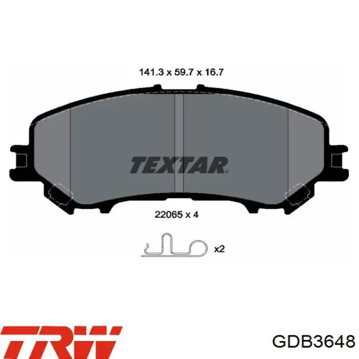 GDB3648 TRW pastillas de freno delanteras