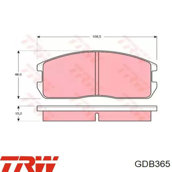 GDB365 TRW pastillas de freno delanteras