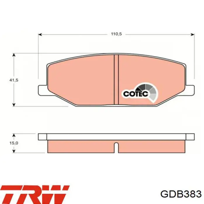 GDB383 TRW pastillas de freno delanteras